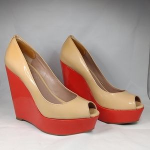 Vince Camuto Orange Platform Pumps
